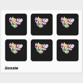 I Love You More Elegant Style  Vierkante Sticker (Vel)