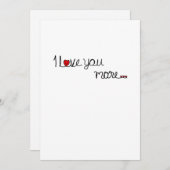 I Love You More Red Hearts Typography Design Feestdagenkaart (Voorkant / Achterkant)