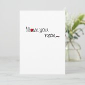 I Love You More Red Hearts Typography Design Feestdagenkaart (Staand voorkant)