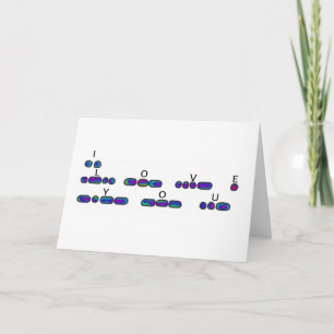 "I Love You" Morsecode Kleurenkaart Kaart
