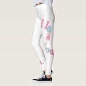 "i love you" Patch Art Leggings | Aesthetic Print (Gauche)