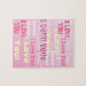 I Love You Pink Bas Relief Hearts Puzzle (Horizontal)
