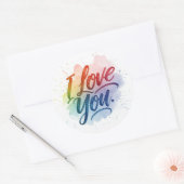 I Love You Ronde Sticker (Envelop)
