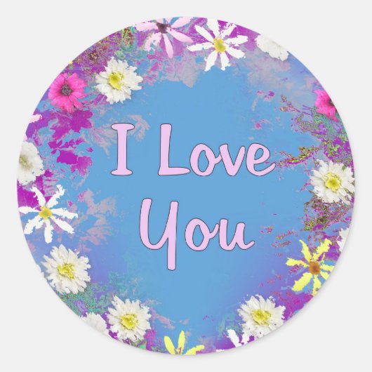 I Love You Ronde Sticker (Voorkant)