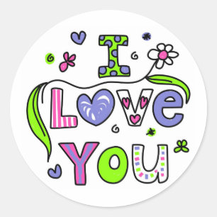 I Love You Ronde Sticker
