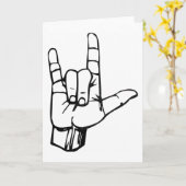 I Love You Sign Language Kaart (Gele Bloem)