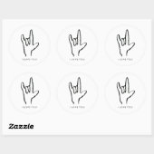 I Love You Sign Language Stickers (Feuille)