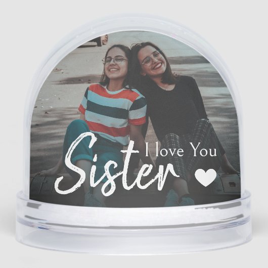 I Love you Sister Heart Script Photo Keepsake (Avant)