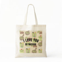 "I Love You So Matcha" Esthetische Canvas Tassen T