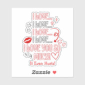 I Love You So Much Note Romantic Valentines Sticker (Vel)
