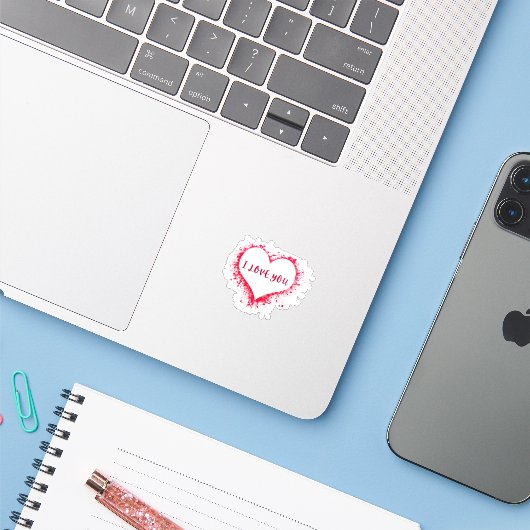 I Love You Sticker (Laptop met iPhone)