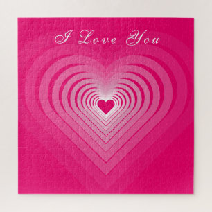 I Love You Text Jigsaw Puzzle Puzzle avec les coeu