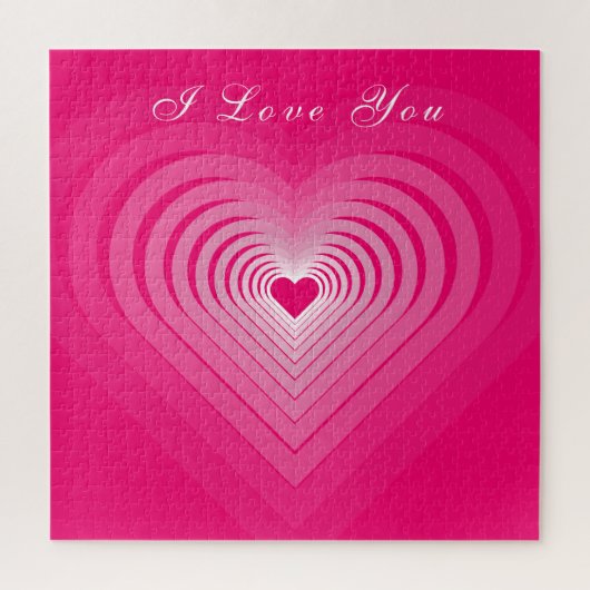 I Love You Text Jigsaw Puzzle Puzzle avec les coeu (Vertical)