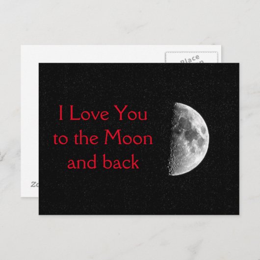 I Love You to the Moon and back - Carte postale (Devant / Derrière)