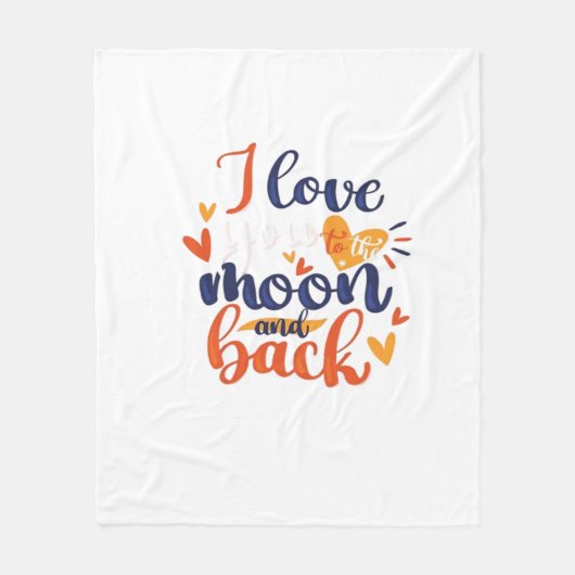 I Love You To The Moon And Back Modern Romantic De Fleece Deken (Voorkant)