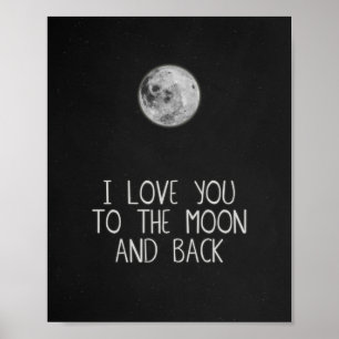 I Love You to the Moon and Back Moon Poster Art