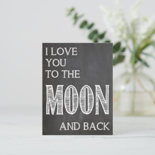 I love you to the moon and back postcard briefkaart (Staand voorkant)