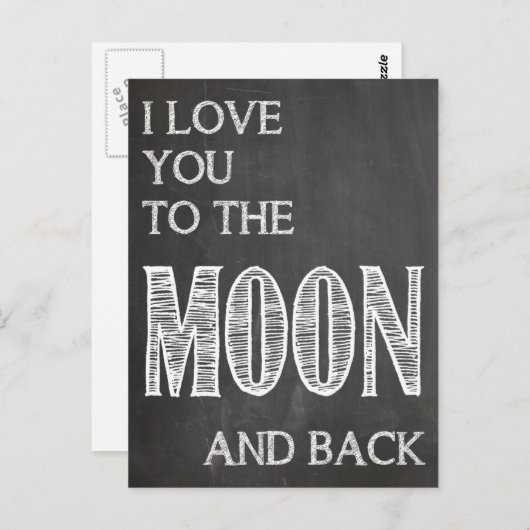 I love you to the moon and back postcard briefkaart (Voorkant / Achterkant)
