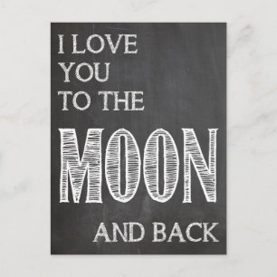 I love you to the moon and back postcard briefkaart
