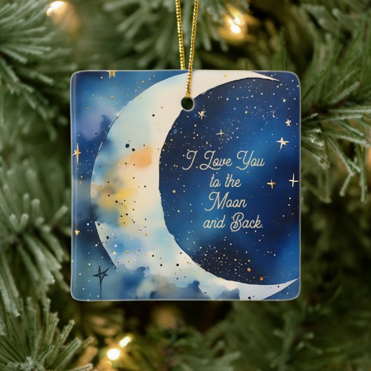 I love You to the Moon Custom Text Keramisch Ornament (Boom)