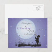 I Love You to the Moon en Back-Kaart Briefkaarten (Voorkant / Achterkant)