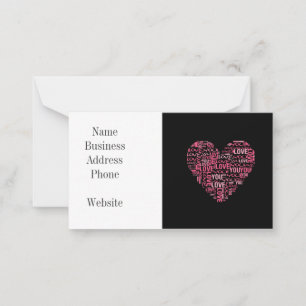 I Love You Typography Heart Valentijnsdag Gift Notitiekaartje