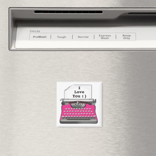 "I Love You" — Typwriter Magnet Magneet (Insitu (Vaatwasser))
