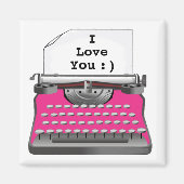 "I Love You" — Typwriter Magnet Magneet (Voorkant)
