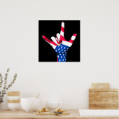 I Love You USA Flag Poster (Cuisine)