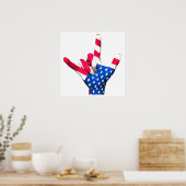 I Love You USA Flag Poster (Cuisine)