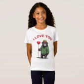 I Love You - verliebter Gorilla mit Herz T-shirt (Voorkant volledig)