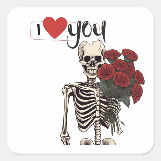 I love You Vierkante Sticker (Voorkant)
