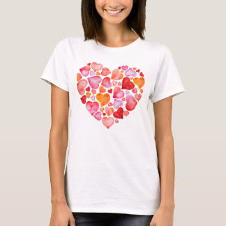 I love you watercolor hearts t-shirt