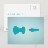 I Love You Waveform Carte Postale 1 (Devant / Derrière)