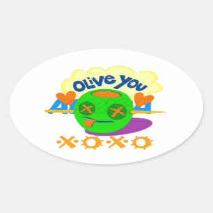 I Love You XOXO mooie verbazingwekkende Grafische Ovale Sticker