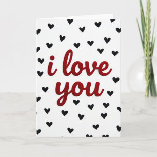 I Love You Zwarte Hartjes Kaart
