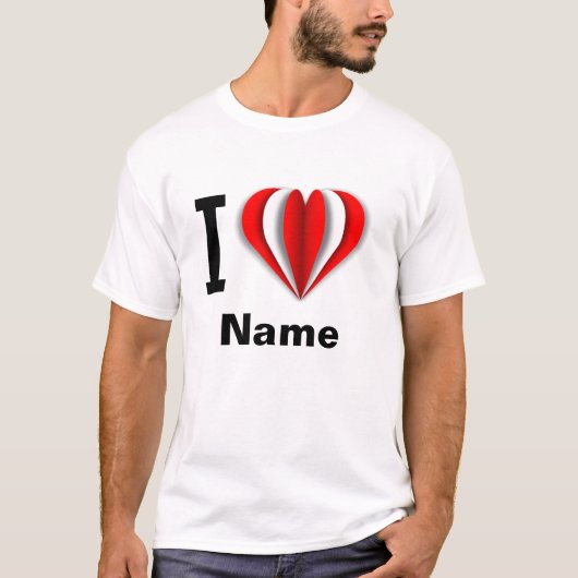 "I Love [Your Name]" Coeur T-shirt (Devant)