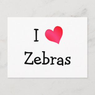I Love Zebras Briefkaart