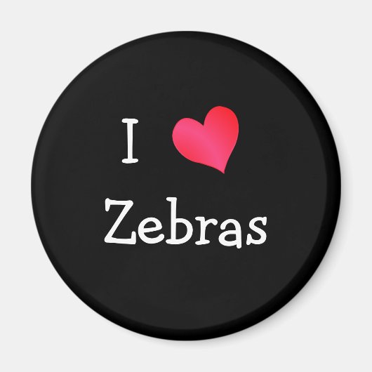 I Love Zebras Magneet (Voorkant)