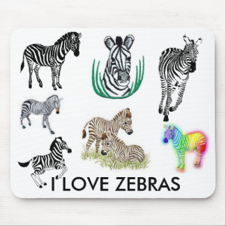 I Love Zebras Mousepad Muismat