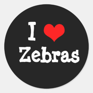 I love Zebras Ronde Sticker