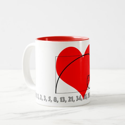 I Love Zero, One, et Fibonacci Mug (Devant gauche)