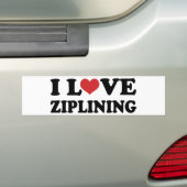 I Love Ziplining Bumpersticker (Op auto)