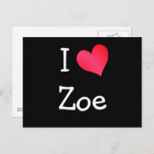 I Love Zoe Briefkaart (Voorkant / Achterkant)