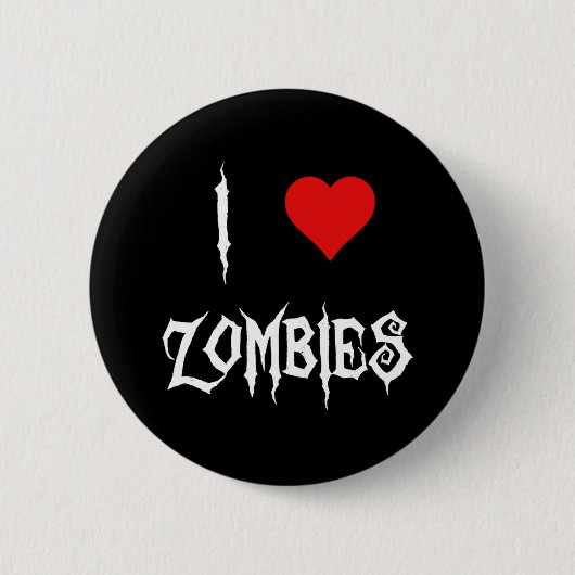 I Love Zombies Button (Voorkant)