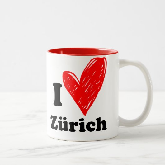 I love Zürich Tweekleurige Koffiemok (Rechts)