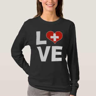 I Love Zwitserland Heart Flag Zwitserland T-shirt