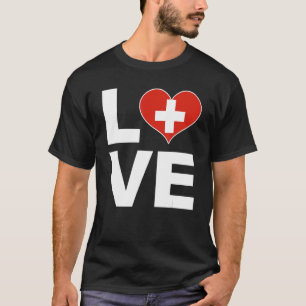 I Love Zwitserland Heart Flag Zwitserland T-shirt