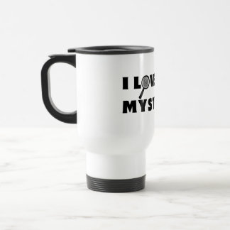 I Loy Cosy Mysteries Travel Mug in White & Black