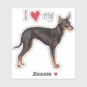 I Loy my Toy Manchester Terrier Vinyl Sticker (Feuille)